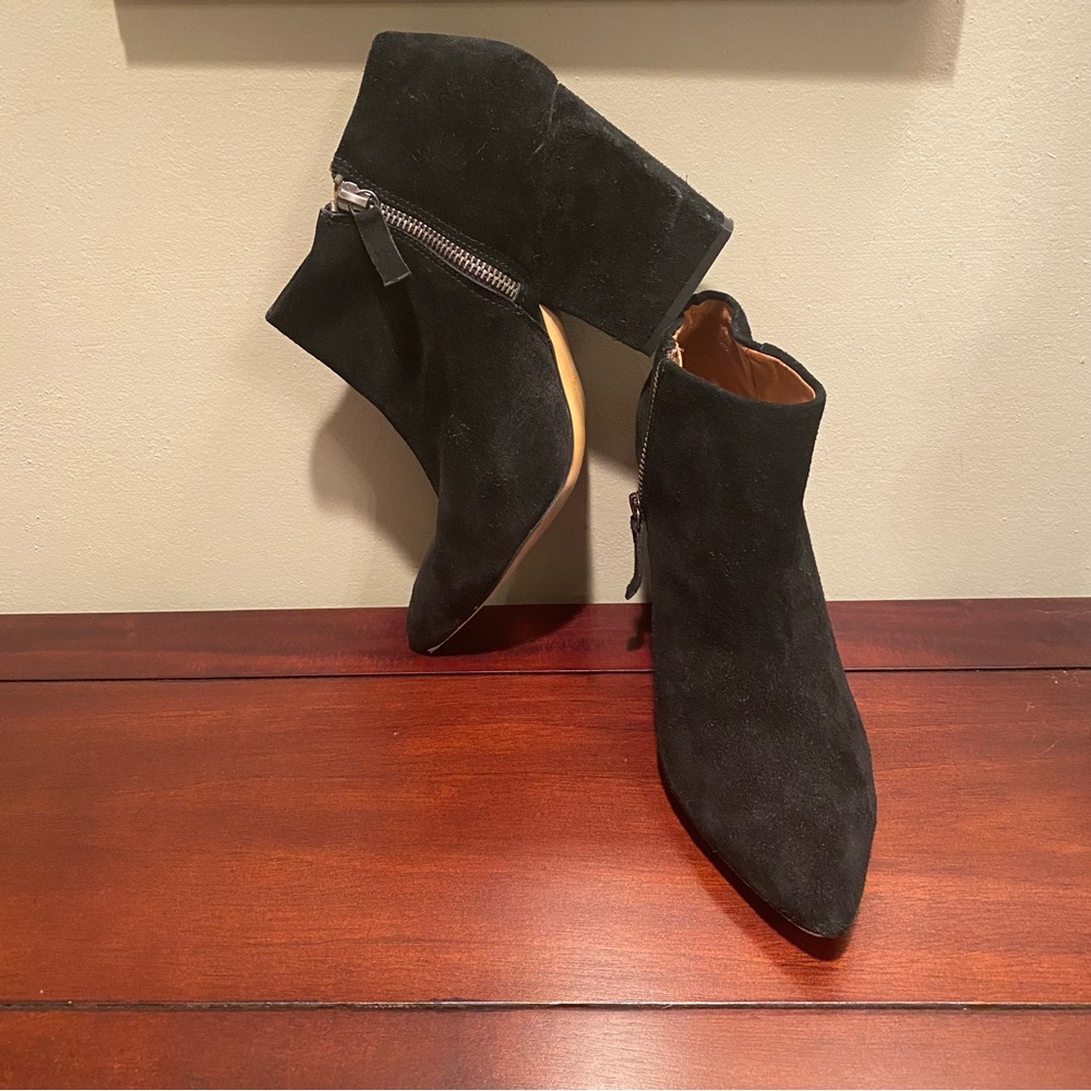 Zara Black Suede Ankle Booties